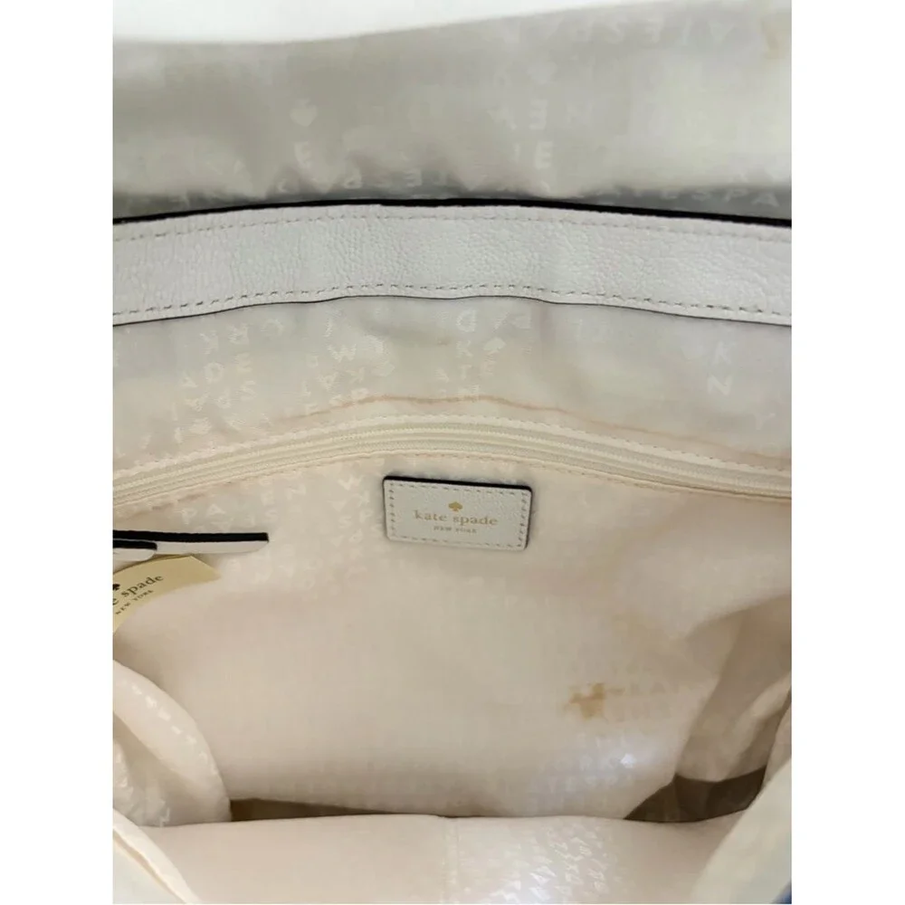 Kate Spade New York 100% Genuine Goat Leather Medium Rianne White Shoulder Bag